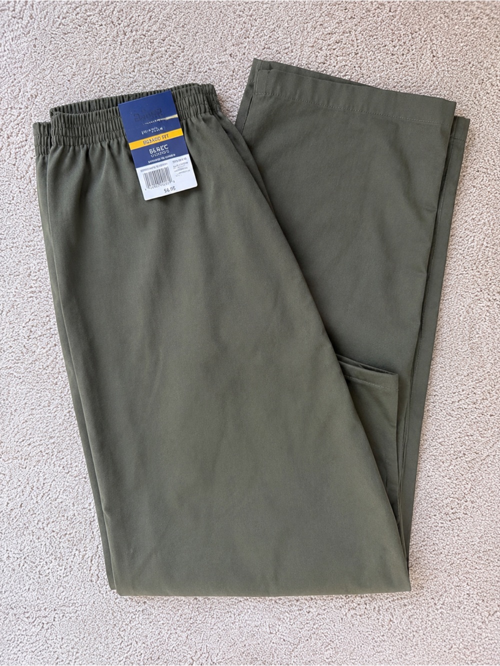 Perfect NWT vintage 90s Basic Editions Olive Green Pull-On Trousers
